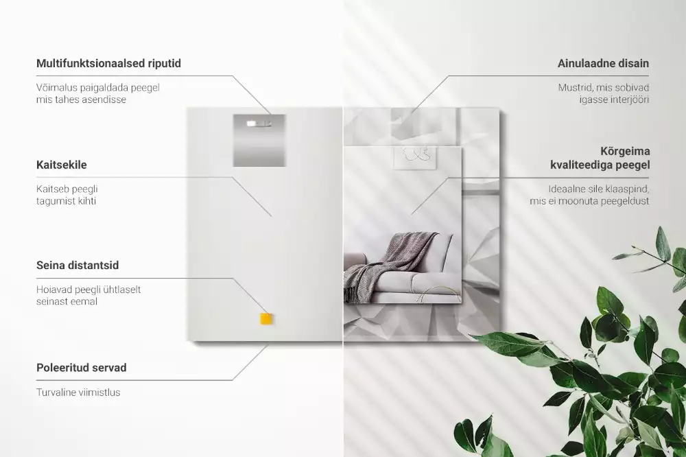 Decorațiuni de perete cu oglinzi Forme geometrice abstracte