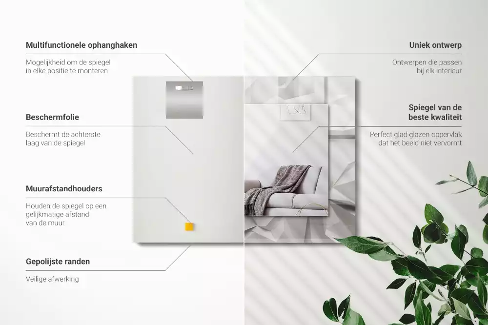 Decorațiuni de perete cu oglinzi Forme geometrice abstracte