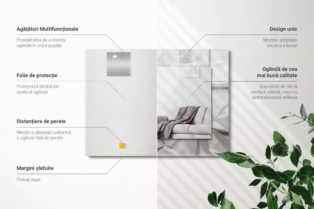 Decorațiuni de perete cu oglinzi Forme geometrice abstracte