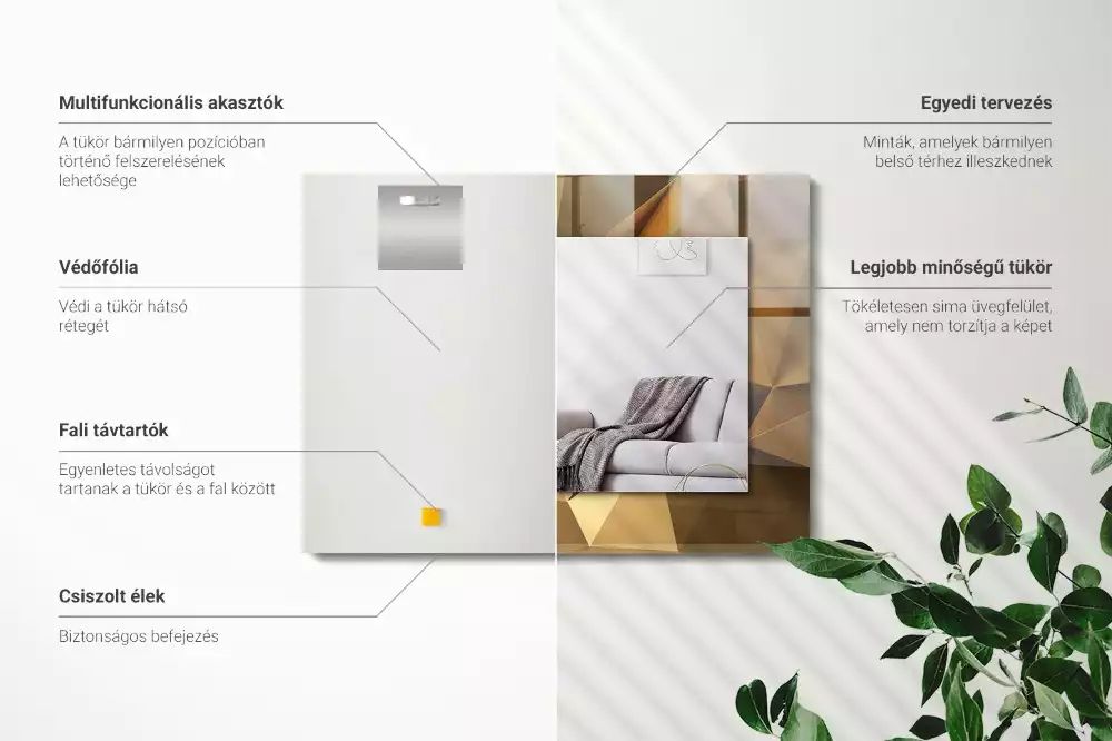 Decorațiuni perete cu oglindă Forme geometrice