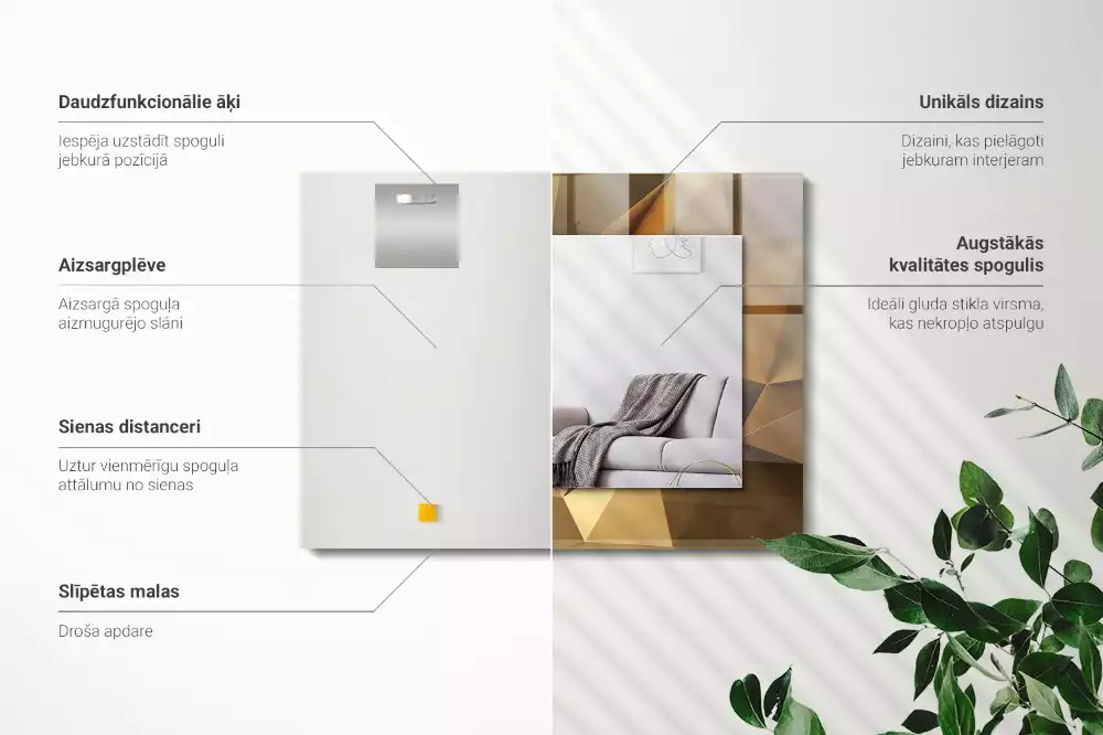 Decorațiuni perete cu oglindă Forme geometrice