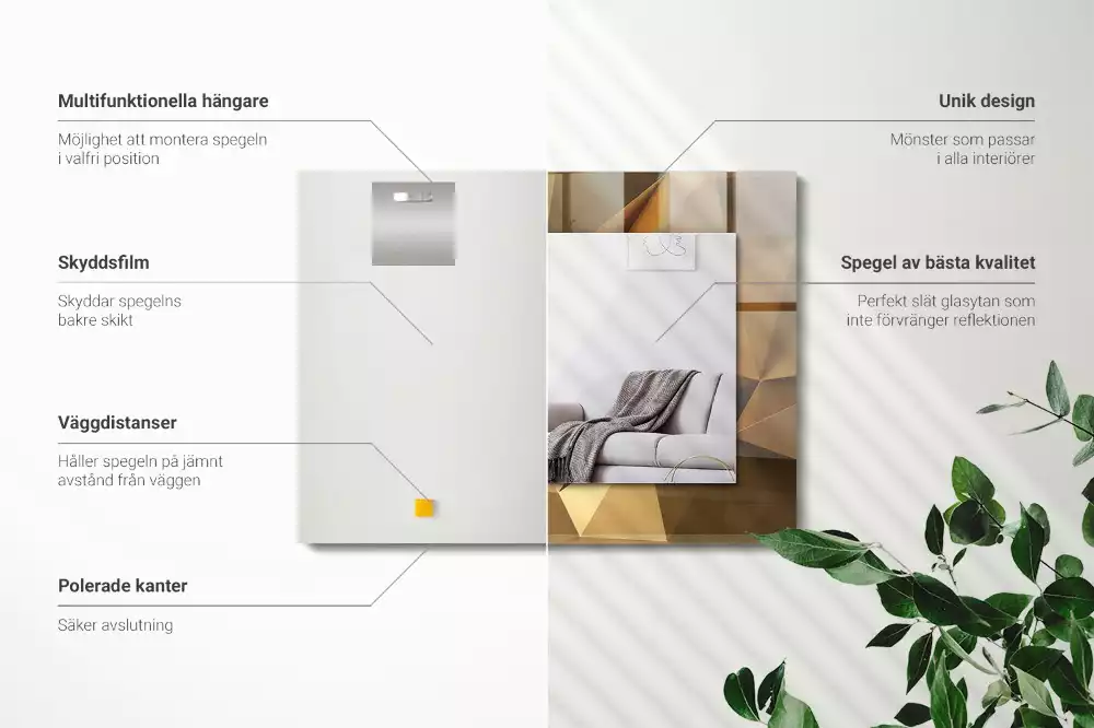 Decorațiuni perete cu oglindă Forme geometrice