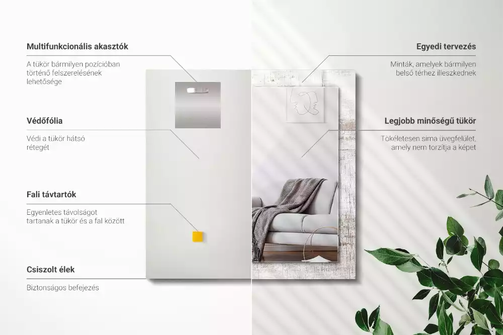 Oglindă imprimată Lemn vechi