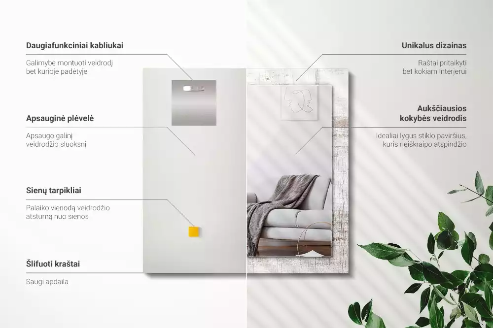 Oglindă imprimată Lemn vechi