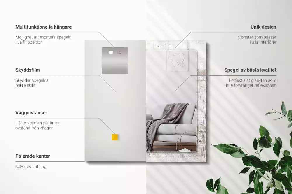 Oglindă imprimată Lemn vechi