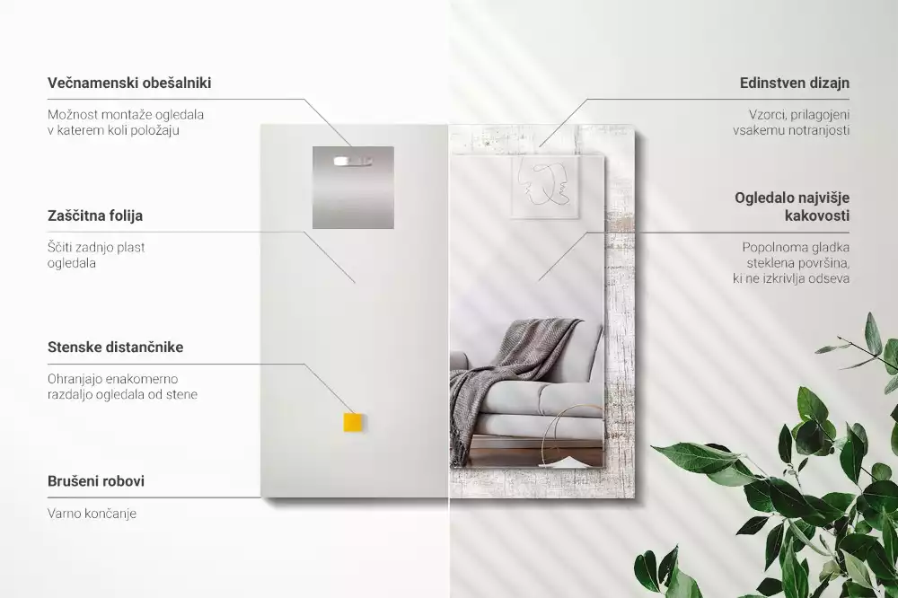 Oglindă imprimată Lemn vechi