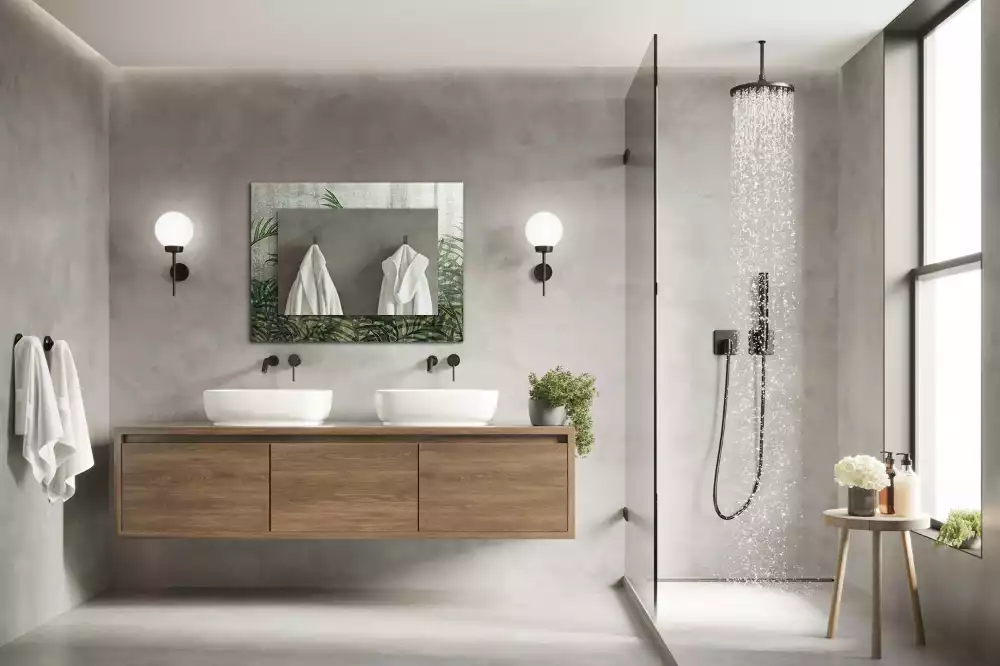 Decorațiuni de perete cu oglinzi Frunze verzi de ferigă