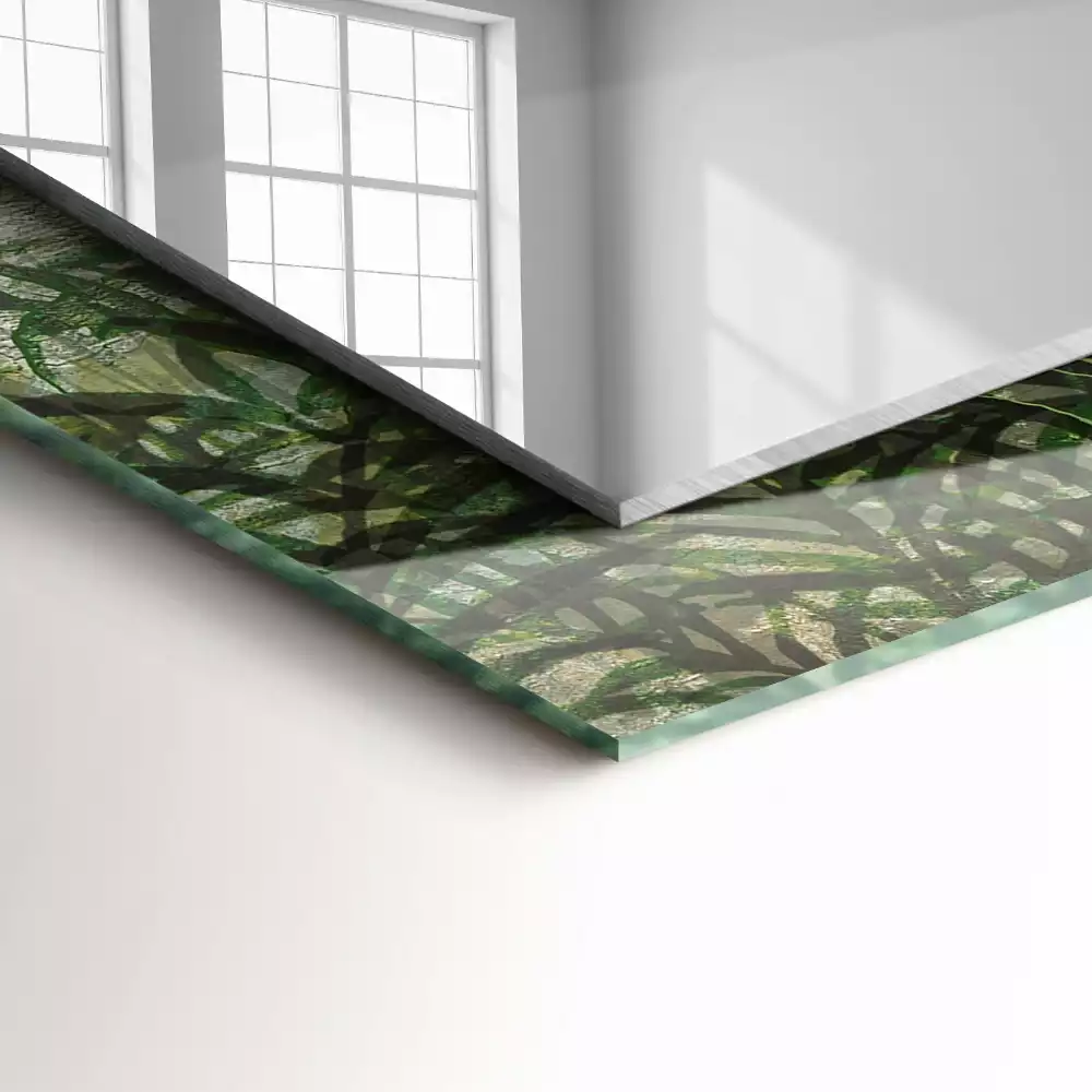 Decorațiuni de perete cu oglinzi Frunze verzi de ferigă