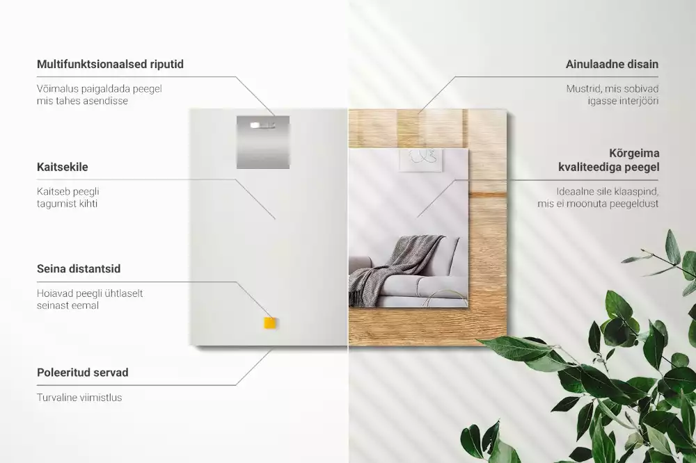 Decorațiuni perete cu oglindă Lemn texturat