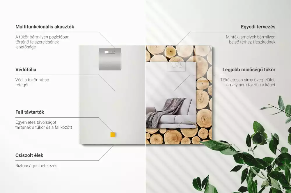 Oglindă imprimată Secțiuni de trunchi de copac