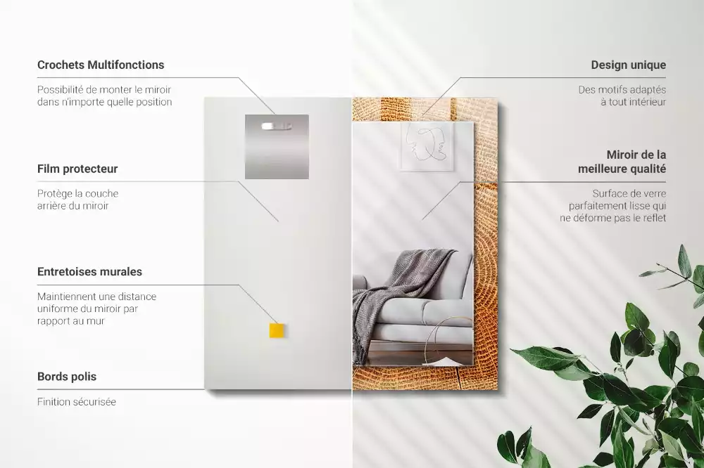 Decorațiuni de perete cu oglinzi Secțiune de trunchi inele