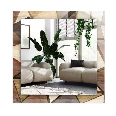 Decorațiuni perete cu oglindă Modele geometrice din lemn