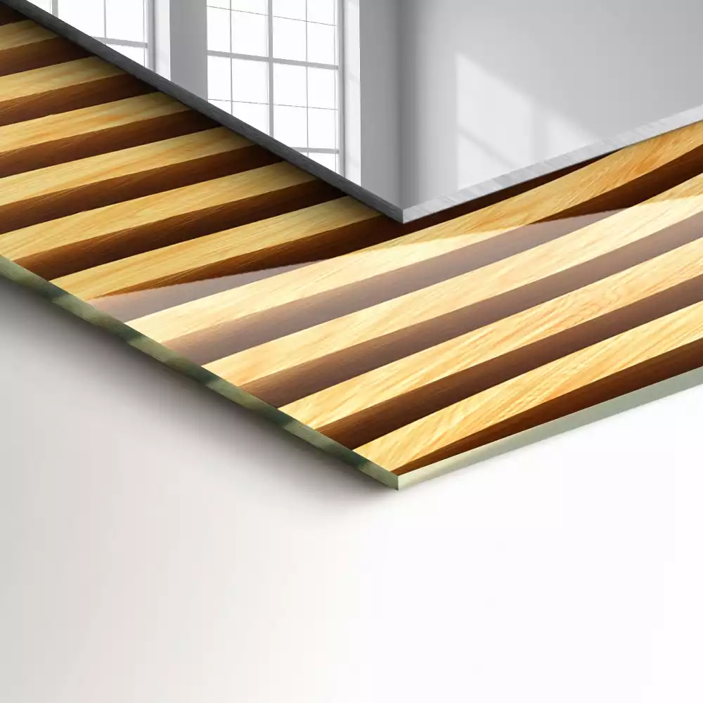 Oglindă imprimată Valuri din lemn