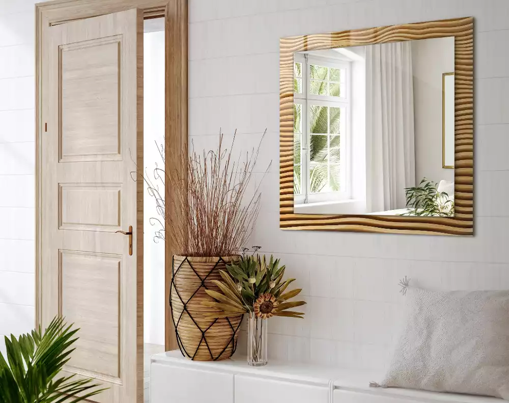 Oglindă imprimată Valuri din lemn