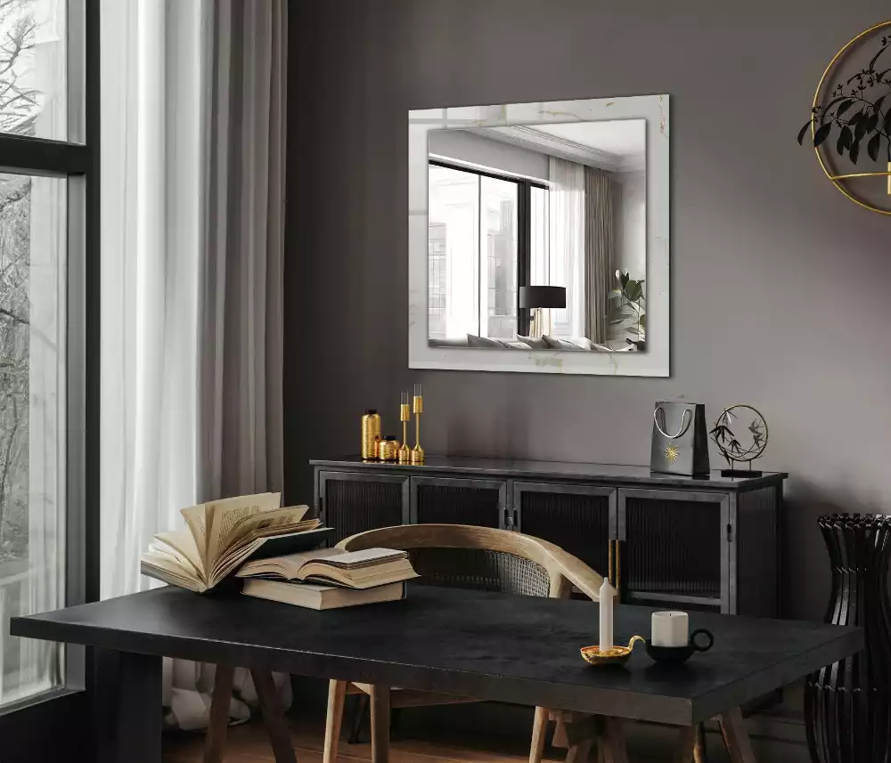 Decorațiuni de perete cu oglinzi Model marmură albă