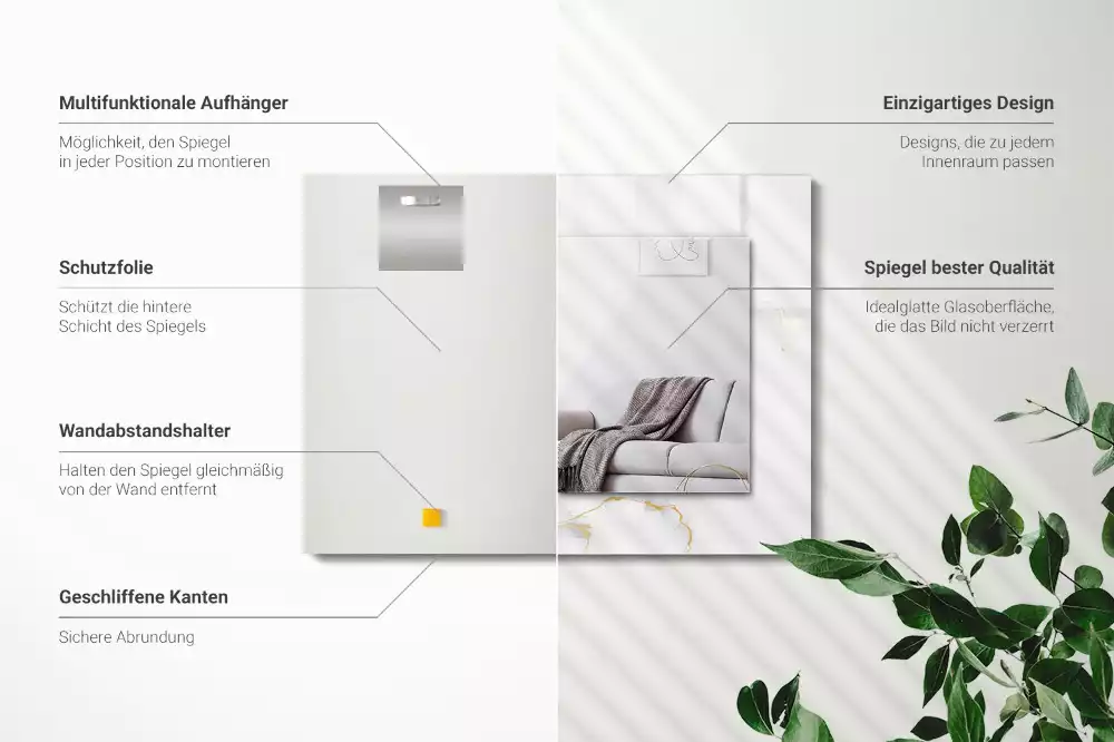 Decorațiuni de perete cu oglinzi Model marmură albă