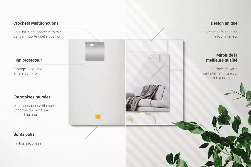 Decorațiuni de perete cu oglinzi Model marmură albă