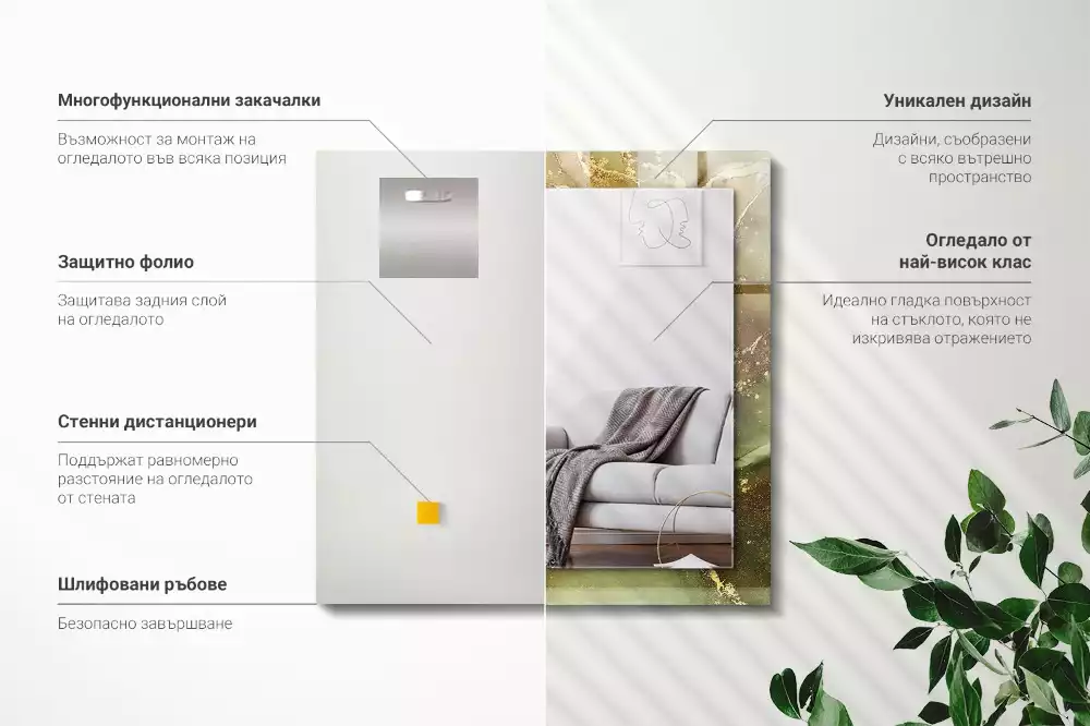 Decorațiuni perete cu oglindă Artă abstractă