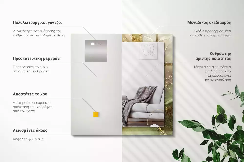 Decorațiuni perete cu oglindă Artă abstractă