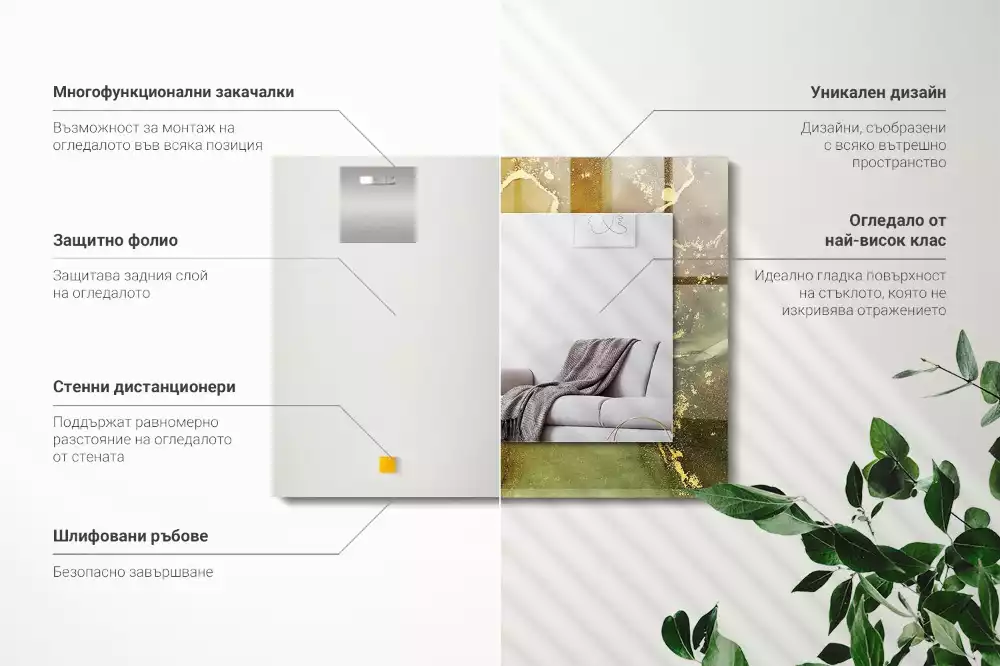 Decorațiuni perete cu oglindă Artă abstractă