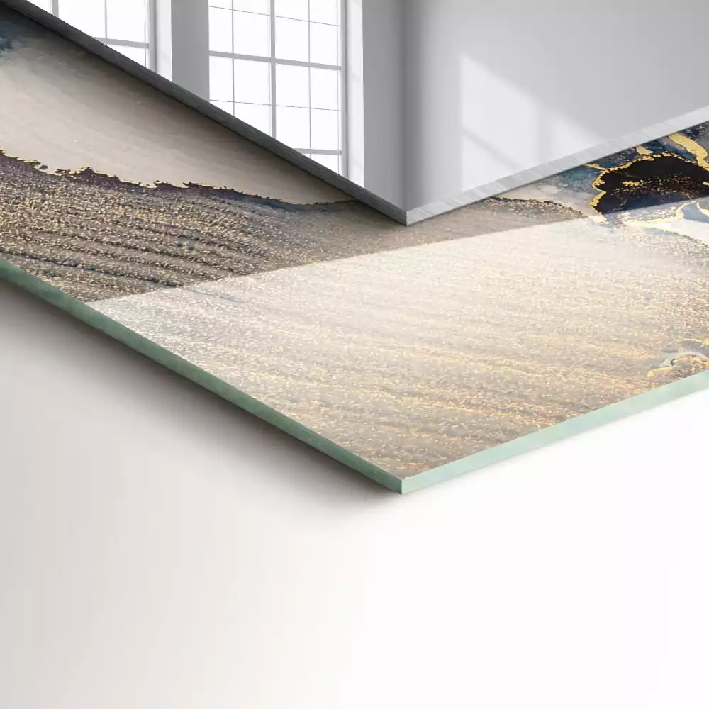 Decorațiuni de perete cu oglinzi Artă abstractă albastră