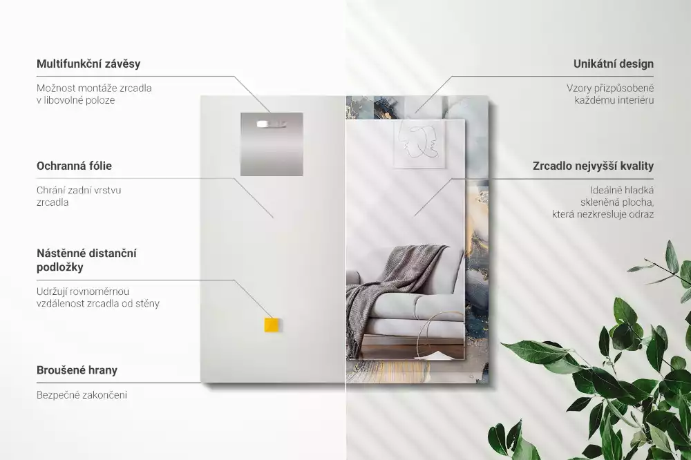 Decorațiuni de perete cu oglinzi Artă abstractă albastră