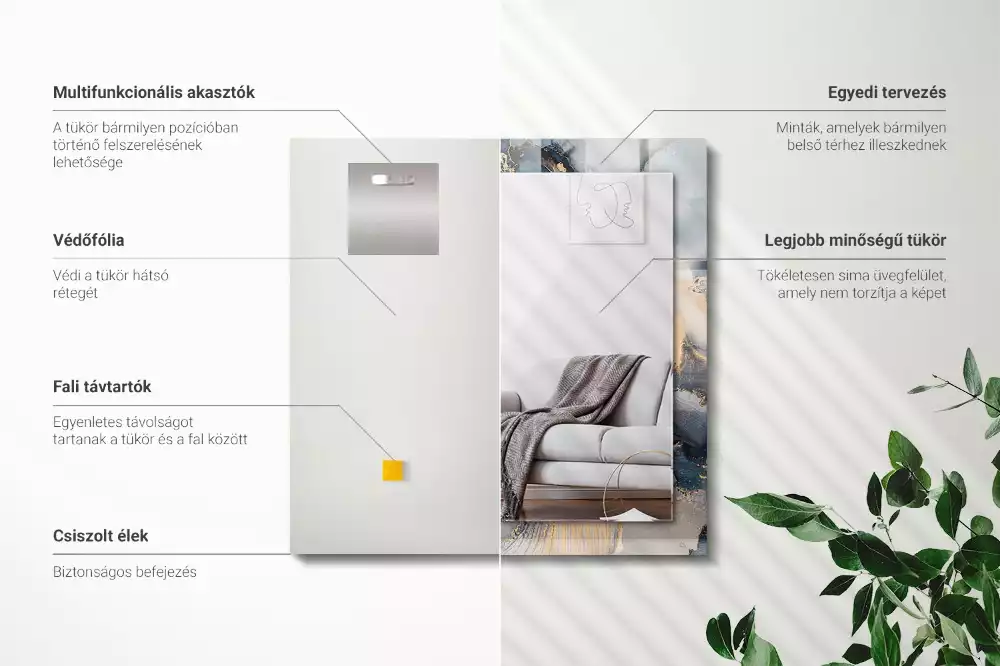 Decorațiuni de perete cu oglinzi Artă abstractă albastră