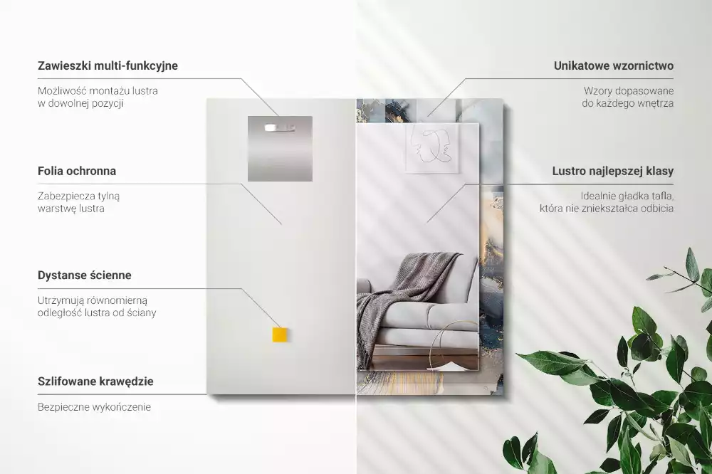 Decorațiuni de perete cu oglinzi Artă abstractă albastră