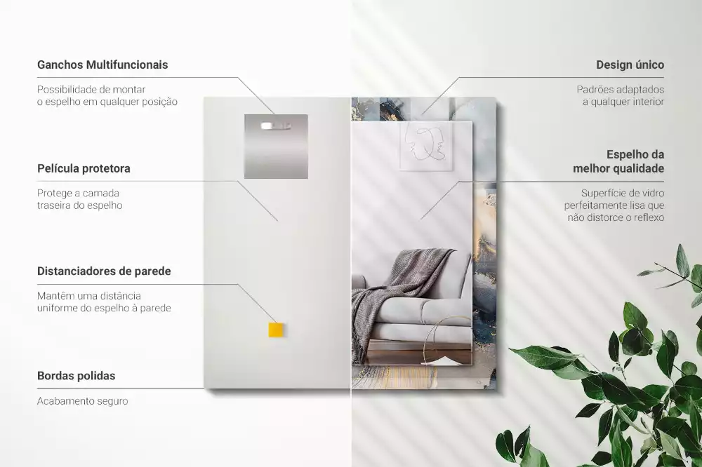 Decorațiuni de perete cu oglinzi Artă abstractă albastră