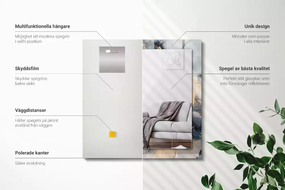 Decorațiuni de perete cu oglinzi Artă abstractă albastră