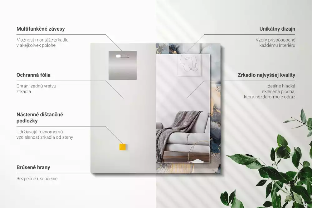 Decorațiuni de perete cu oglinzi Artă abstractă albastră