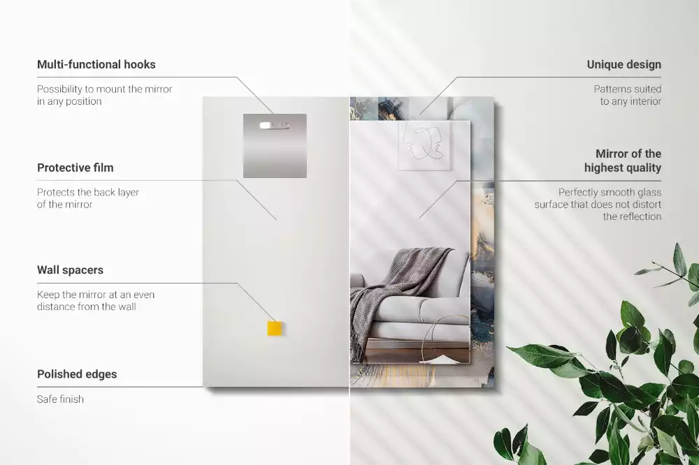 Decorațiuni de perete cu oglinzi Artă abstractă albastră