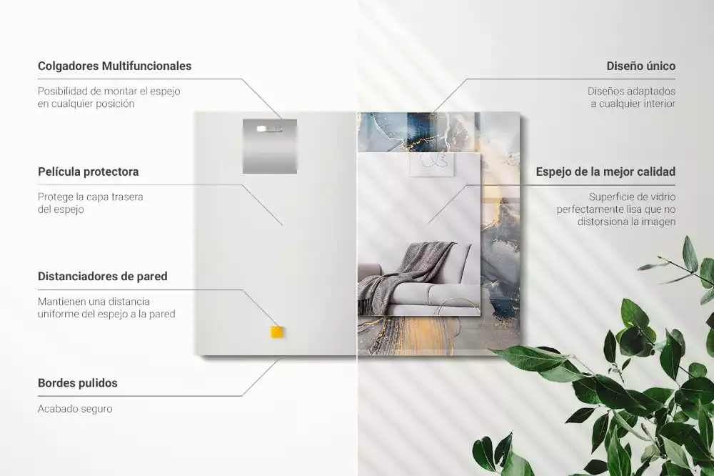 Decorațiuni de perete cu oglinzi Artă abstractă albastră