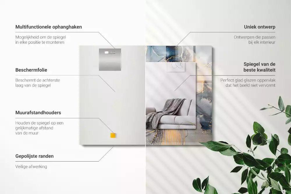 Decorațiuni de perete cu oglinzi Artă abstractă albastră