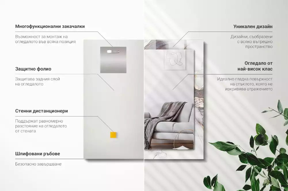 Decorațiuni perete cu oglindă Artă abstractă marmură