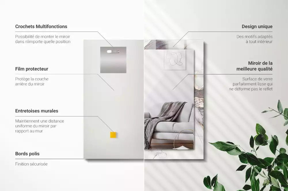 Decorațiuni perete cu oglindă Artă abstractă marmură