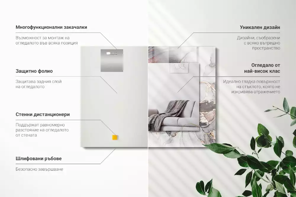 Decorațiuni perete cu oglindă Artă abstractă marmură