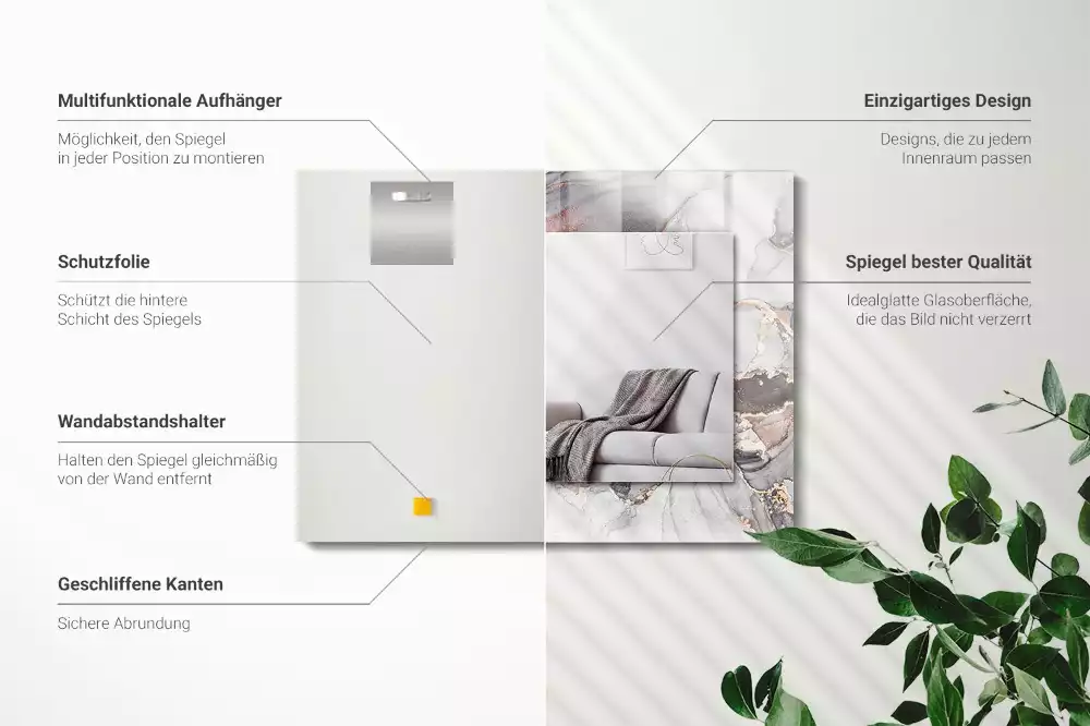 Decorațiuni perete cu oglindă Artă abstractă marmură