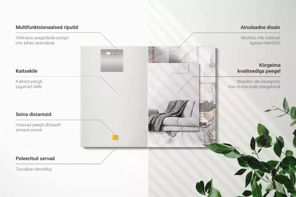 Decorațiuni perete cu oglindă Artă abstractă marmură