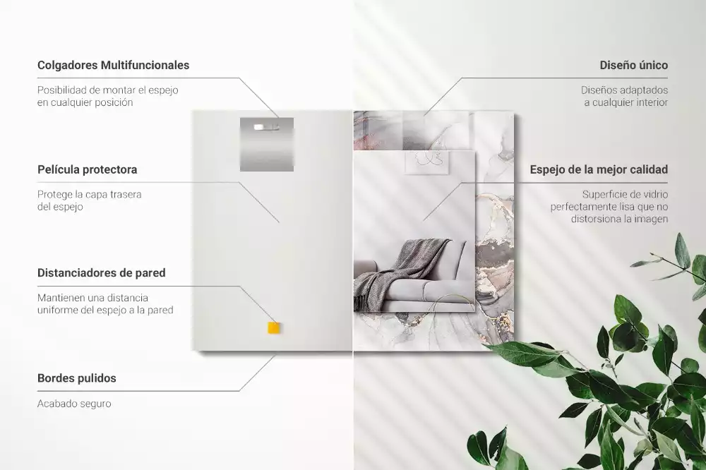 Decorațiuni perete cu oglindă Artă abstractă marmură