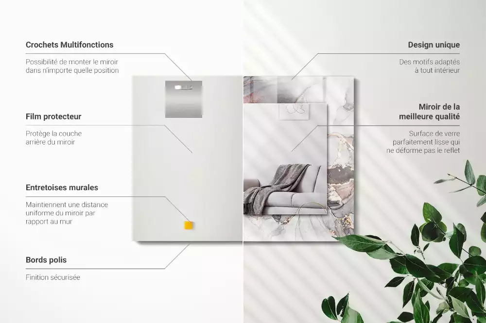 Decorațiuni perete cu oglindă Artă abstractă marmură