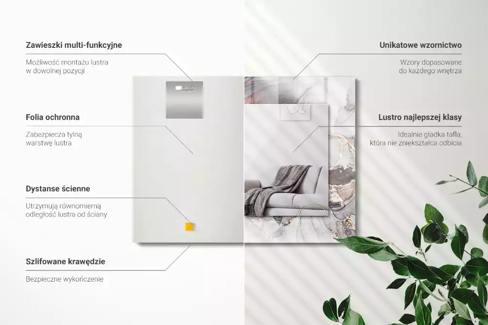 Decorațiuni perete cu oglindă Artă abstractă marmură