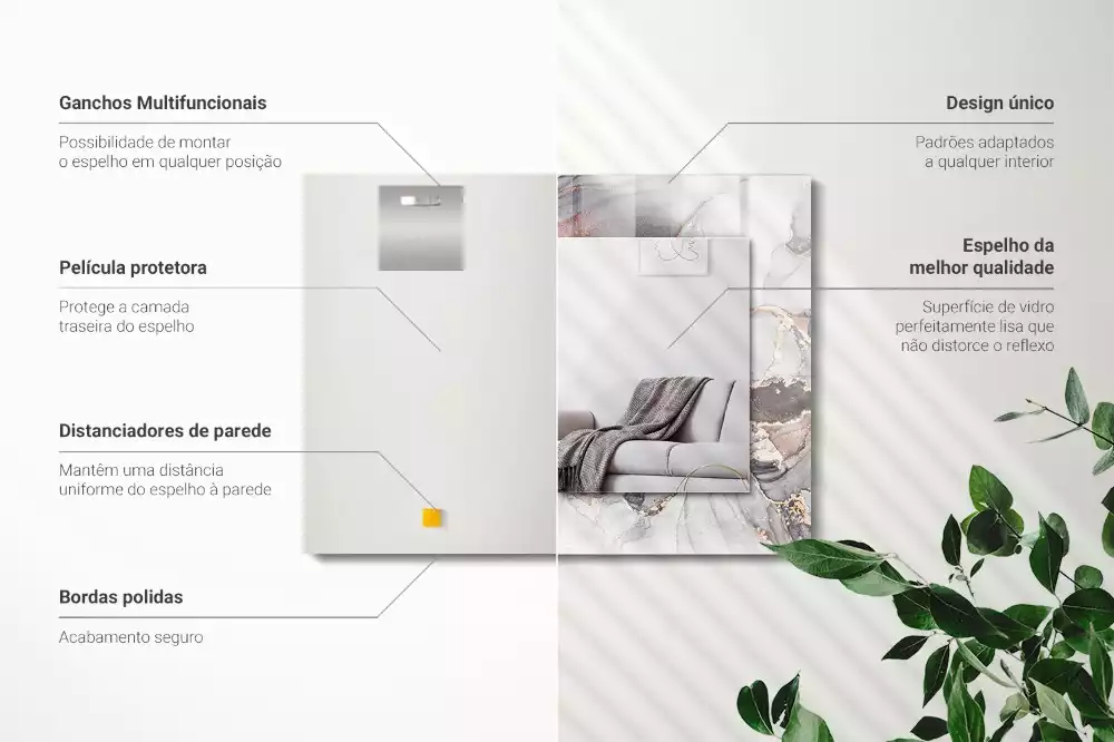 Decorațiuni perete cu oglindă Artă abstractă marmură