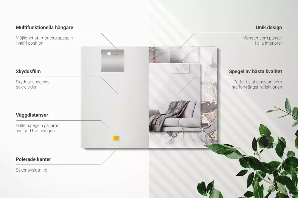 Decorațiuni perete cu oglindă Artă abstractă marmură