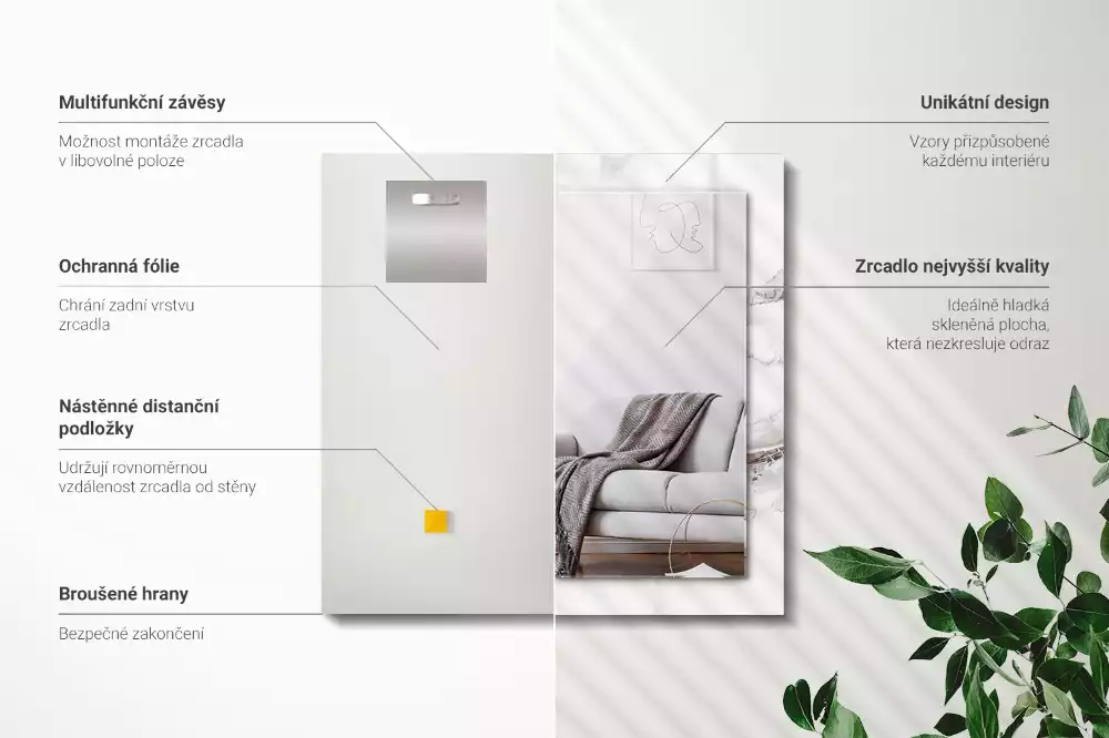 Decorațiuni de perete cu oglinzi Model de marmură albă