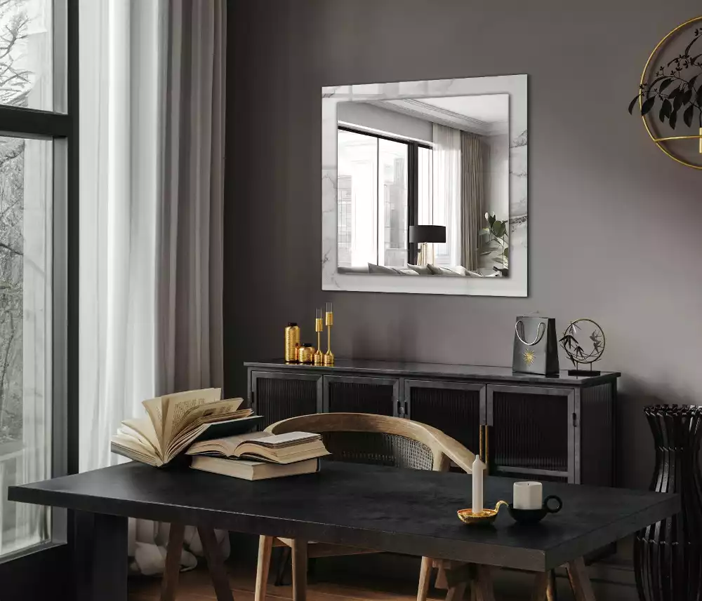 Decorațiuni de perete cu oglinzi Model de marmură albă