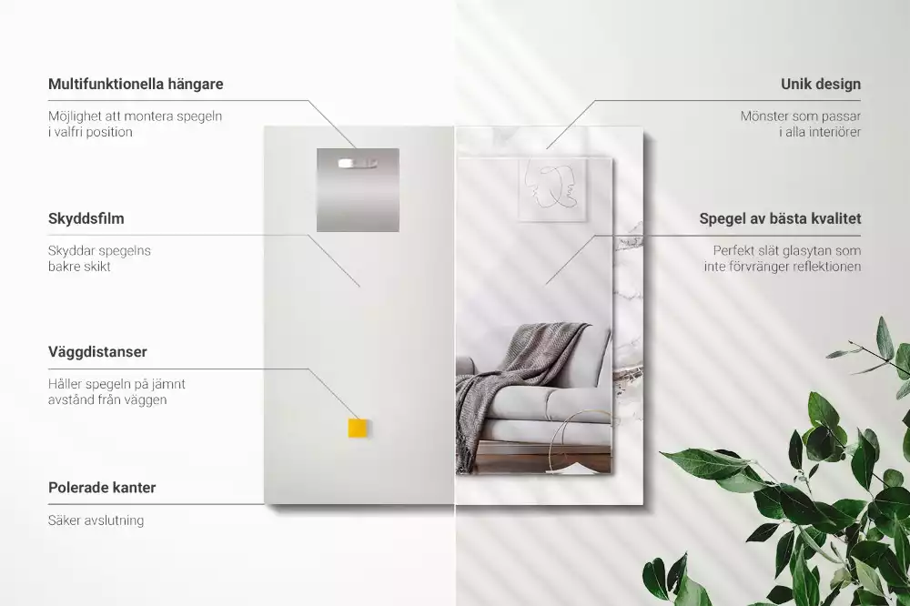 Decorațiuni de perete cu oglinzi Model de marmură albă