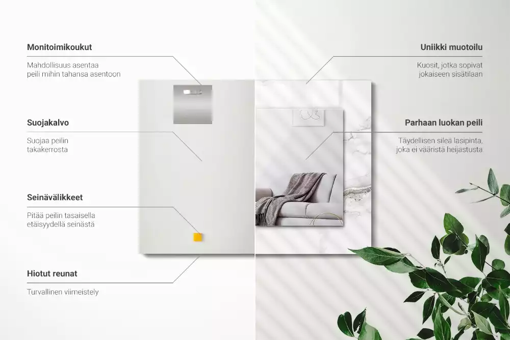 Decorațiuni de perete cu oglinzi Model de marmură albă