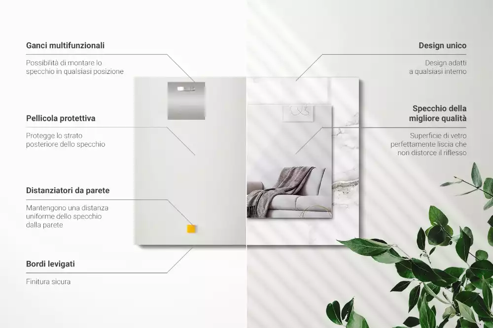 Decorațiuni de perete cu oglinzi Model de marmură albă