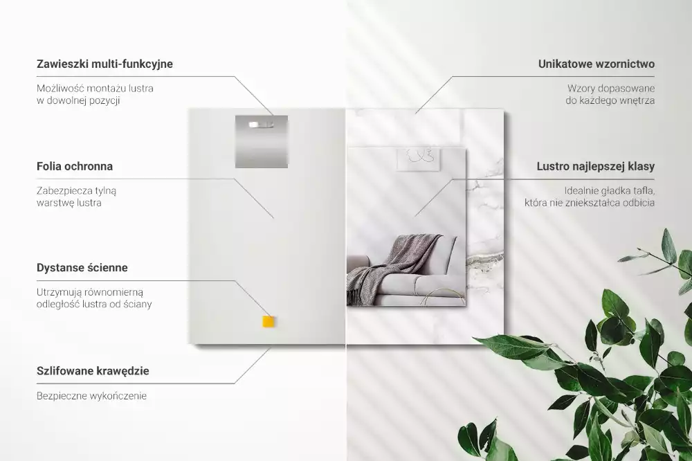 Decorațiuni de perete cu oglinzi Model de marmură albă